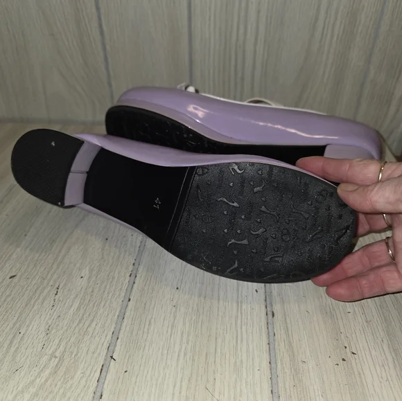 Jingpin Womens Lavender Pin Up Girl Mary Jane Shoes Block Heel Bow Pearl Charm - Picture 9 of 10